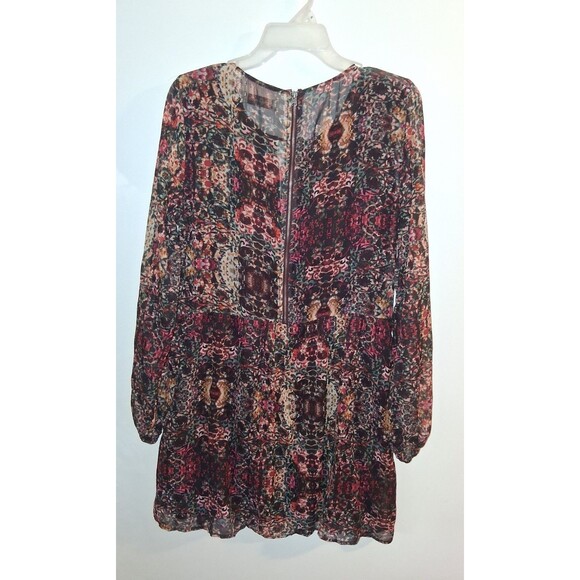 Abercrombie & Fitch Multicolor Floral Long Sleeve Dress Sz L - Picture 3 of 3